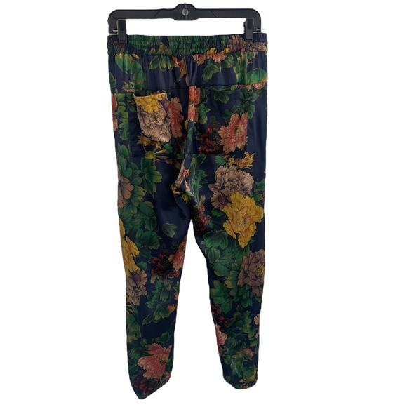 Johnny Was Silk Navy Multicolor Floral Print Jogger Pants Womens Size Small - Picture 4 of 7